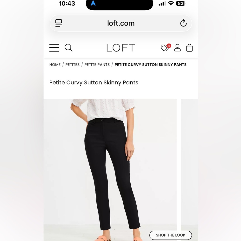 LOFT Black Petite Curvy Skinny Pants